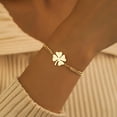 thumbnail image 1 of Creative Personality Retro Love Clover Titanium Steel Bracelet, 1 of 2