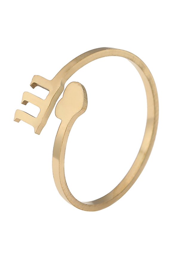 Stainless Steel Number Ring Personalized Fashion Minimalist Ring Electroplated Steel Band in Gold Finish or Silver Finish Number Jewelry