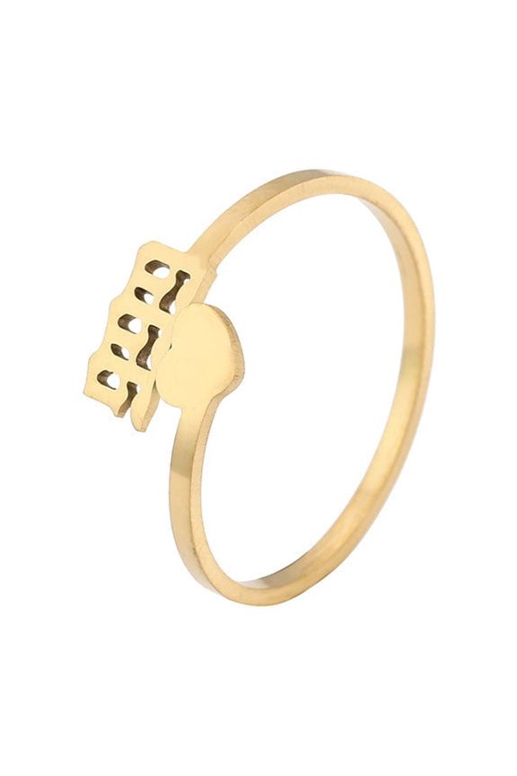 Stainless Steel Number Ring Personalized Fashion Minimalist Ring Electroplated Steel Band in Gold Finish or Silver Finish Number Jewelry