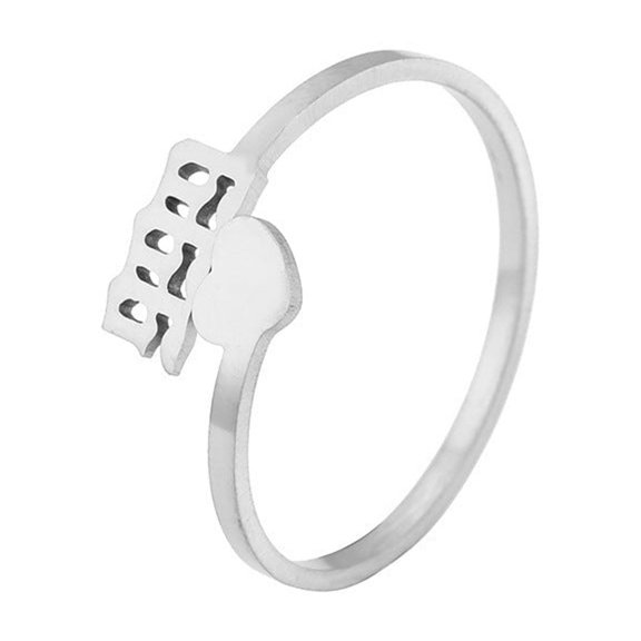 Stainless Steel Number Ring Personalized Fashion Minimalist Ring Electroplated Steel Band in Gold Finish or Silver Finish Number Jewelry