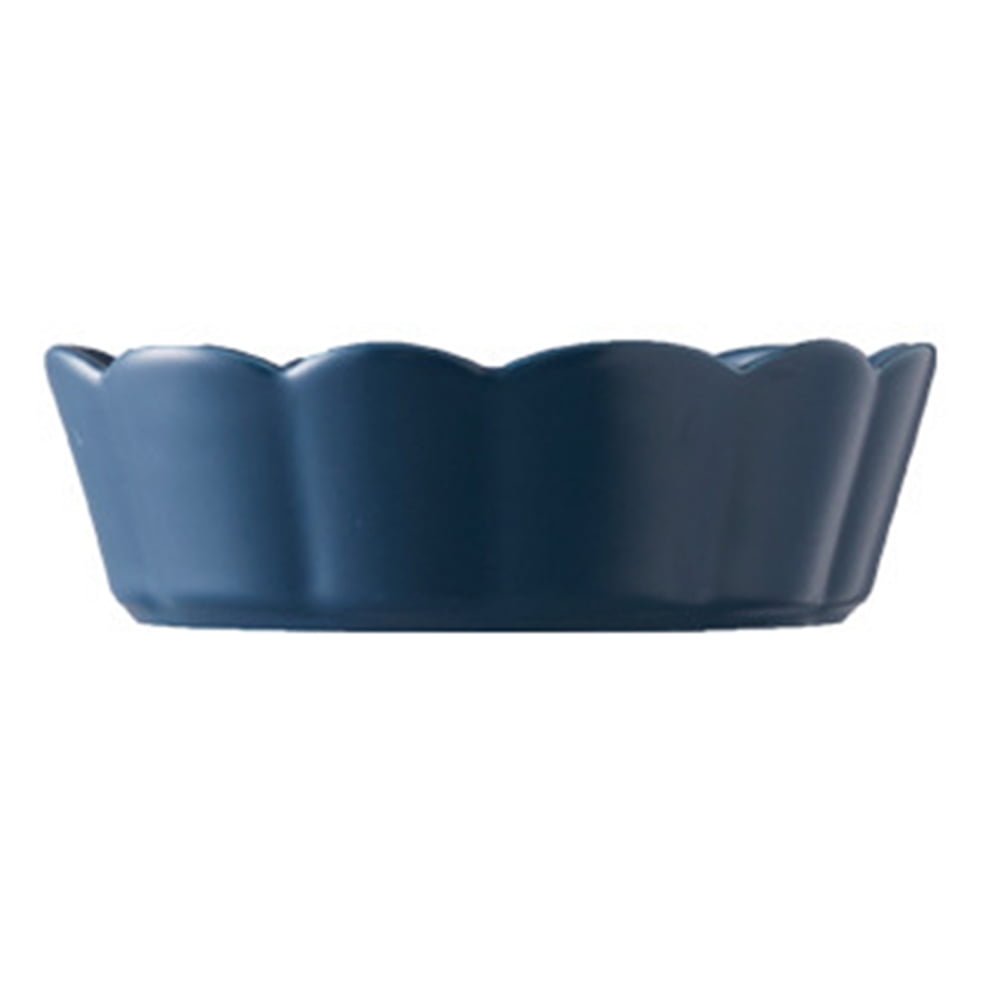 Creative Pet Ceramic Bowl Flower Cat Bowl Medium Dog Bowl Anti-Overturning Pet Bowl - Dark blue