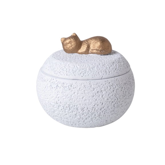 Creative Pet Memorial Ash Container, Cat Shaped Cremation Urn for Cats, White Ceramic Pet Keepsake Box with Lid, Honoring Beloved Feline Companions