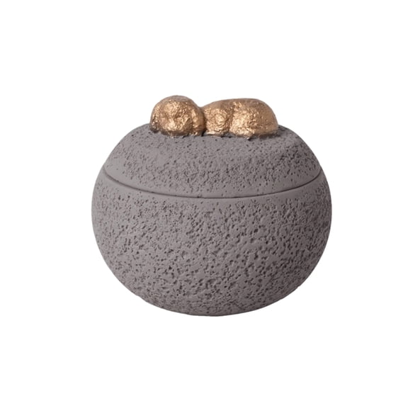Creative Pet Memorial Ash Container, Dog-Shaped Cremation Urn for Pets, Gray Ceramic Keepsake Box with Engraved Paw Print, for Home Display Or Burial