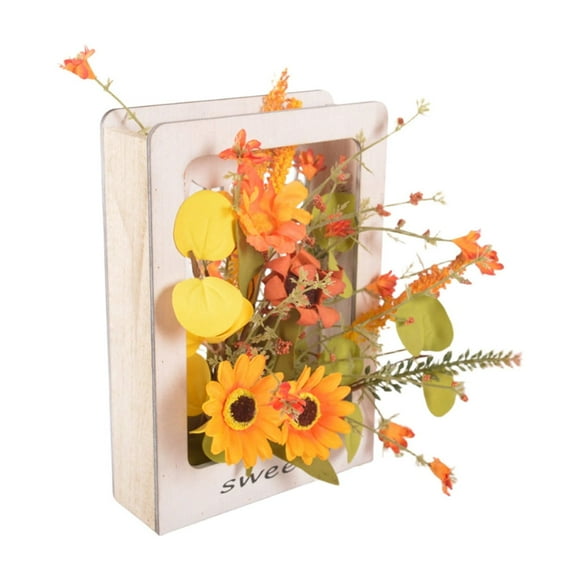Creative Photo Frame Autumn Style Wooden Structure With Fall Theme 6.3X2.17X9.06 Inches Includes 1 Frame For Home Holiday Decoration