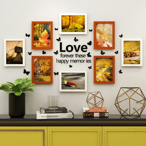 Creative Photo Wall Photo Frame Combination Living Room Hanging Wall Punch-Free Custom Background Decorations