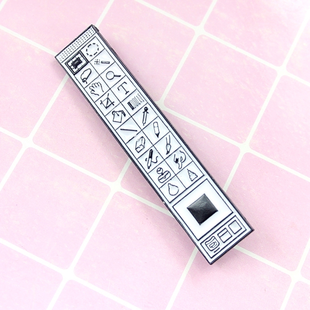 Creative PS Toolbar Brooch Pin Denim Jacket Collar Backpack