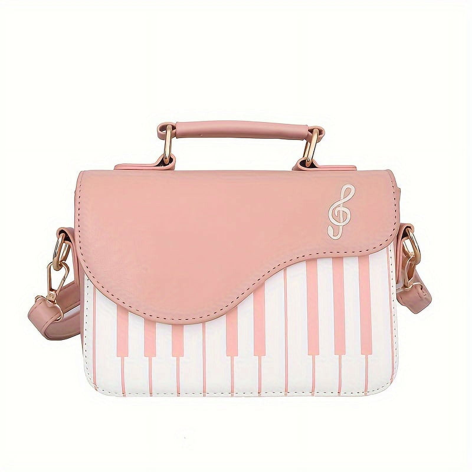 Creative Piano Shape Flap Shoulder Bag Portable PU Leather Handbag
