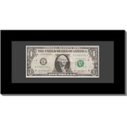 Creative Picture Frames First Dollar Frame with White Matting, Easel Stand and Wall Hanger Included Black W/ Black Mat, 1