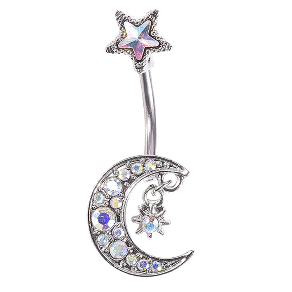 Creative Piercings Jewelry Moon Star Navel Ring Fashion Navel Button Beautiful Navel Nail for