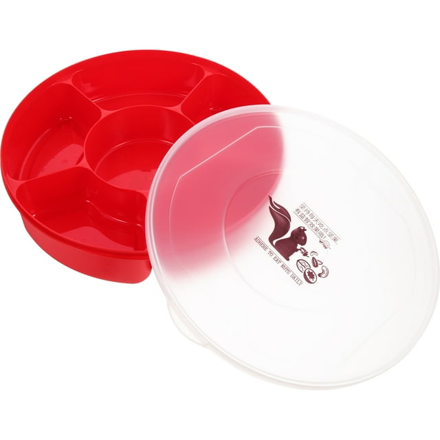 Creative Plastic Multi Sectional Snack Serving Tray Set With Lid For creative-plastic-multi-sectional-snack-serving-tray-set-with-lid-for