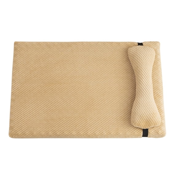 Creative Plush Dog Bed Four Seasons Warm Sponge Pet Mat Bone Pillow Detachable Cat Nest Thickened Dog Matlight brown 45X30X5CM