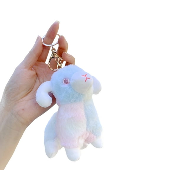 Creative Plush Lamb Keychain Stylish Bag Ornament Bag Pendant Perfect for Decorating Backpack or Car Interiors