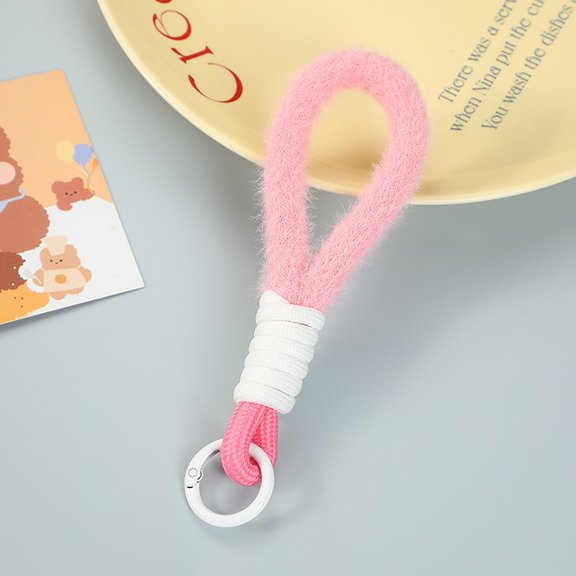 Creative Plush Lanyard Keychain For Phone Case Women Anti Lost Knot Rope Strap Car Key Chains Diy Accessories Fashion Keyring