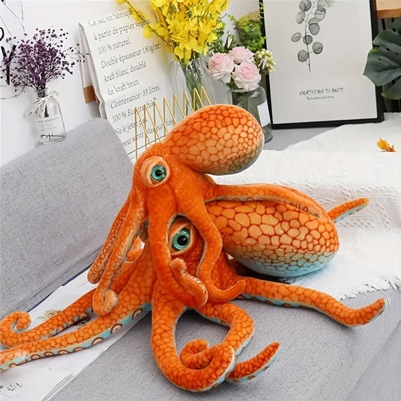 Creative Plush Octopus Toy for Kids Cute Realistic Marine Animals Plushie Decorative Pillow for Birthday Festival Gift Party Favors Home Car Decor