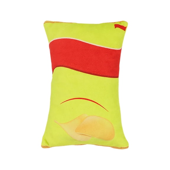 Creative Plush Snack Bag Dog Toy, Simulated Chips Design With Squeaker For Pet Chewing And Interaction,Interactive Pet Toys,Gifts for Pets and Pet Lovers(Yellow)