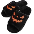 thumbnail image 1 of Creative Plush Warm Soft Fur Couple Slippers Silent Floor Slippers  Pumpkin Slippers Spooky Slides Shoes, 1 of 9
