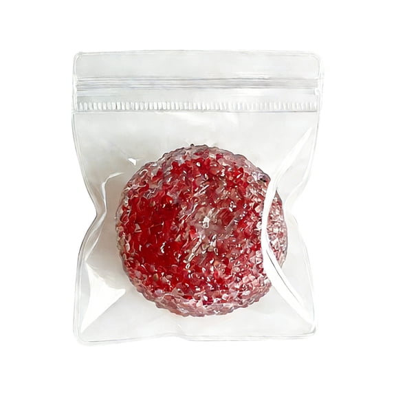 Creative Popping Bead Squeeze Ball for Stress Relief, Interactive Noisy Sensory Decoration for Relaxation and Focus, Unique Handheld Desk Accessory Gift,Red