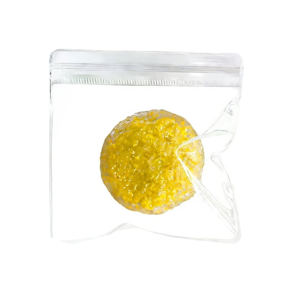 Creative Popping Bead Squeeze Ball for Stress Relief, Interactive Noisy Sensory Decoration for Relaxation and Focus, Unique Handheld Desk Accessory Gift,Yellow