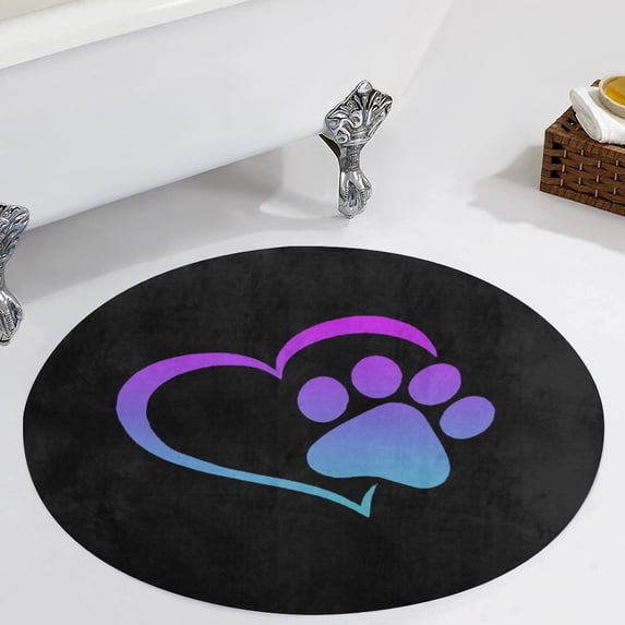 Creative Printing Love Foot Round Carpet Circle Rug Outdoor Patio Area Rug Washable Large Area Rugs Hallway Room Decor Fitness Mats
