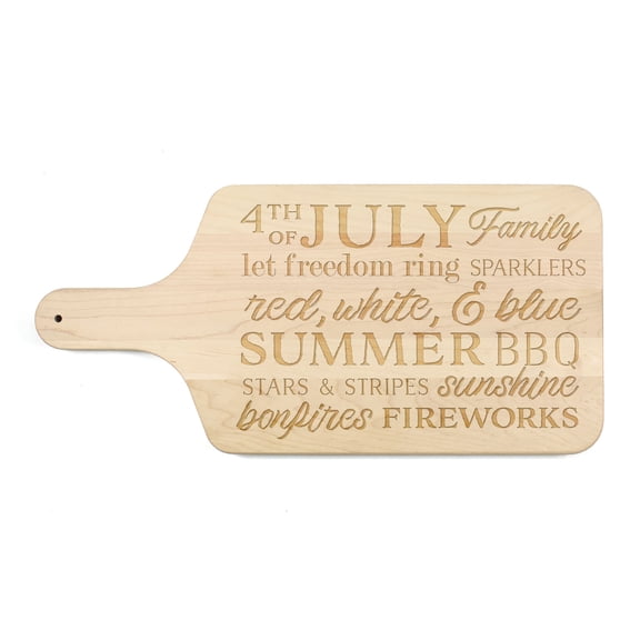 Creative Products 4th of July Words 17 x 8 Maple Paddle Cutting Board