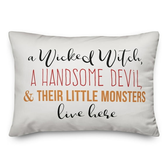 Creative Products A Wicked Witch and Handsome Devil 14x20 Spun Poly Pillow