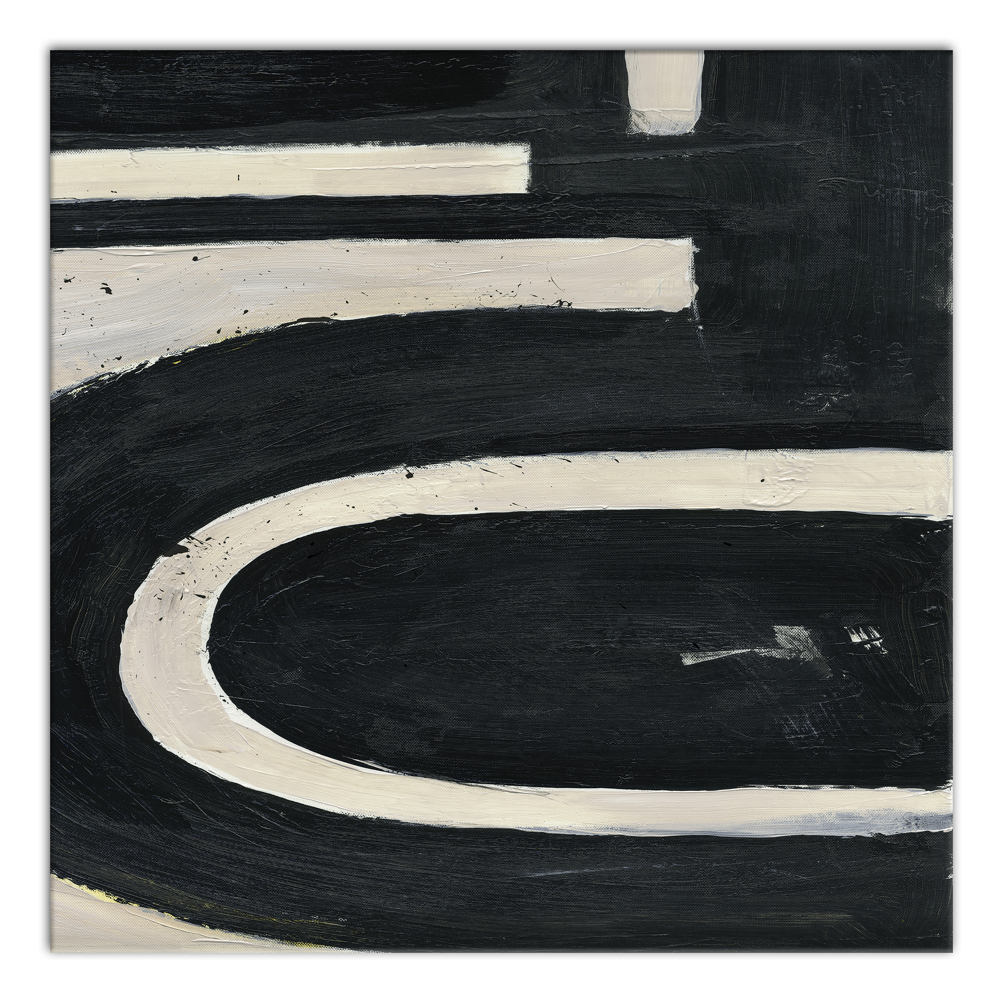 Swoops Graphics Abstract Creative Products Abstract Black And Tan Swoops 36 x 36 Canvas Wall Art ...
