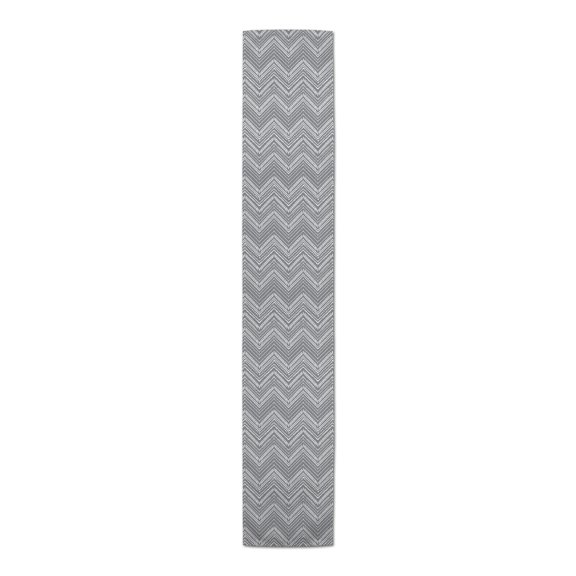 Creative Products Abstract Chevron Gray 16x72 Poly Twill Table Runner