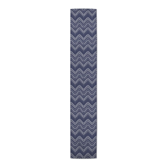 Creative Products Abstract Chevron Navy Blue 16x72 Poly Twill Table Runner
