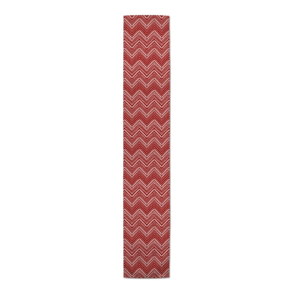 Creative Products Abstract Chevron Red 16x72 Poly Twill Table Runner