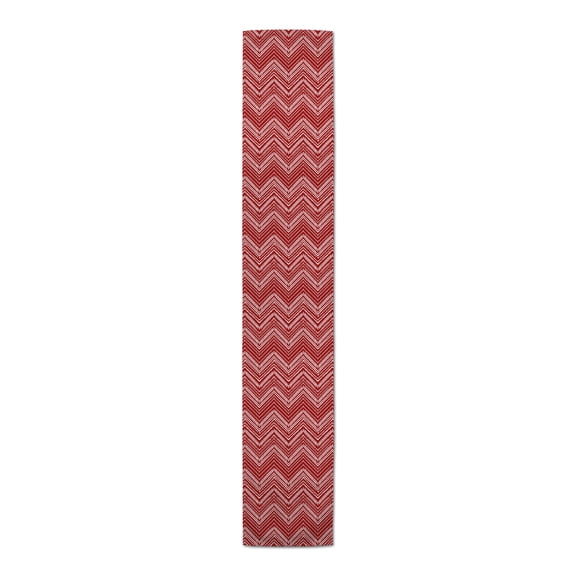 Creative Products Abstract Chevron Red 16x90 Poly Twill Table Runner