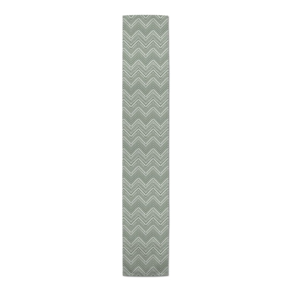 Creative Products Abstract Chevron Sage Green 16x72 Poly Twill Table Runner