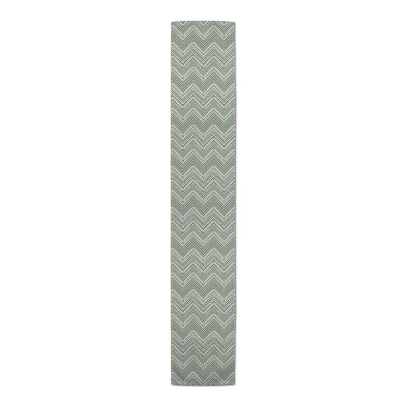 Creative Products Abstract Chevron Sage Green 16x90 Poly Twill Table Runner