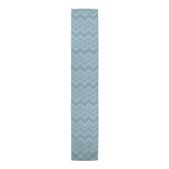 Creative Products Abstract Chevron Sky Blue 16x72 Poly Twill Table Runner