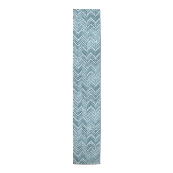 Creative Products Abstract Chevron Sky Blue 16x90 Poly Twill Table Runner