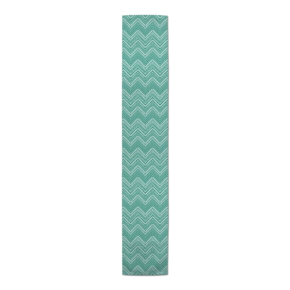 Creative Products Abstract Chevron Teal 16x72 Poly Twill Table Runner