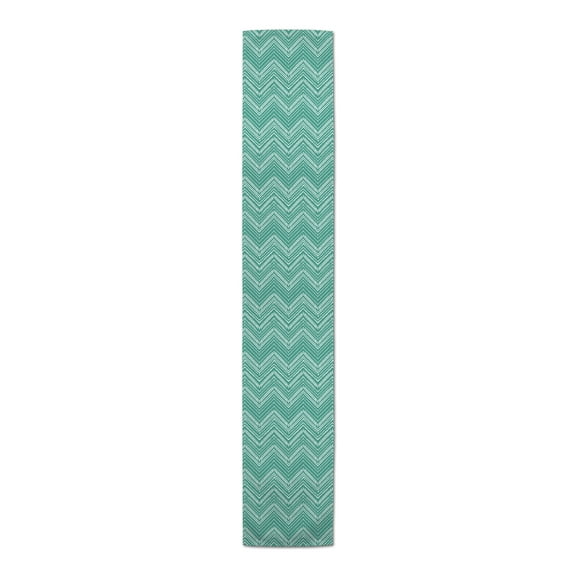 Creative Products Abstract Chevron Teal 16x90 Poly Twill Table Runner