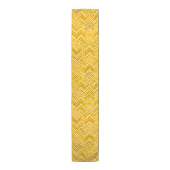 Creative Products Abstract Chevron Yellow 16x72 Poly Twill Table Runner