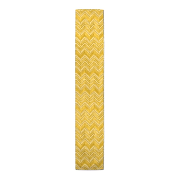 Creative Products Abstract Chevron Yellow 16x72 Poly Twill Table Runner