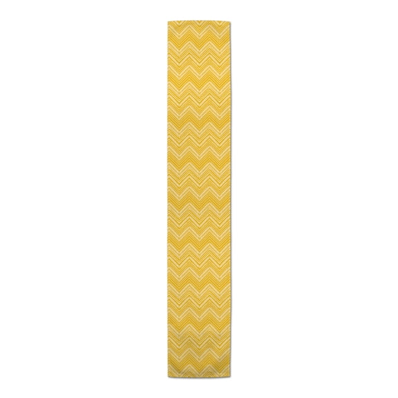 Creative Products Abstract Chevron Yellow 16x90 Poly Twill Table Runner