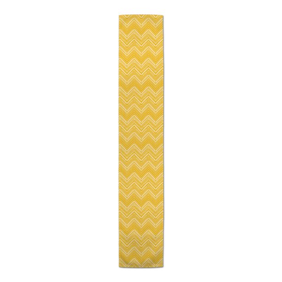 Creative Products Abstract Chevron Yellow 16x90 Poly Twill Table Runner