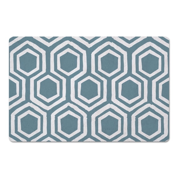 Creative Products Abstract Hexagons Teal 27x18 Floor Mat