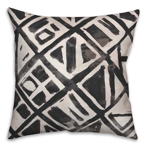 Creative Products Abstract Stamp Black 18 x 18 Indoor / Outdoor Pillow