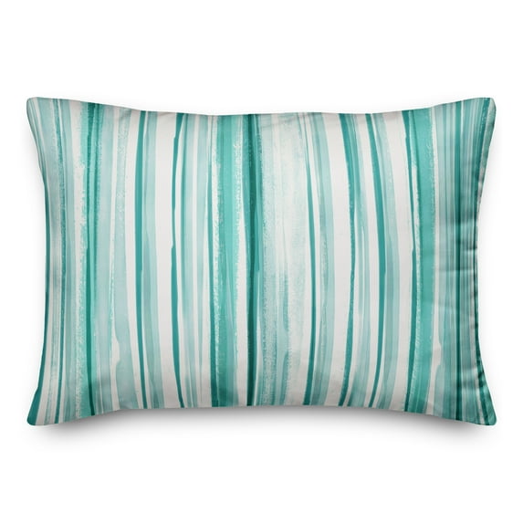 Creative Products Abstract Teal Stripes 14x20 Indoor / Outdoor Pillow