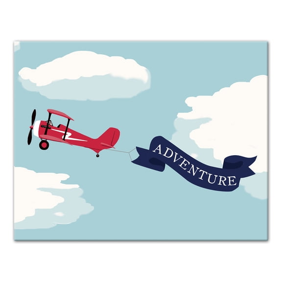 Creative Products Adventure Plane Banner 14x11 Canvas Wall Art
