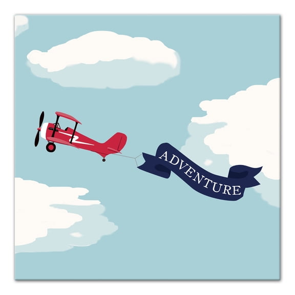 Creative Products Adventure Plane Banner 16x16 Canvas Wall Art