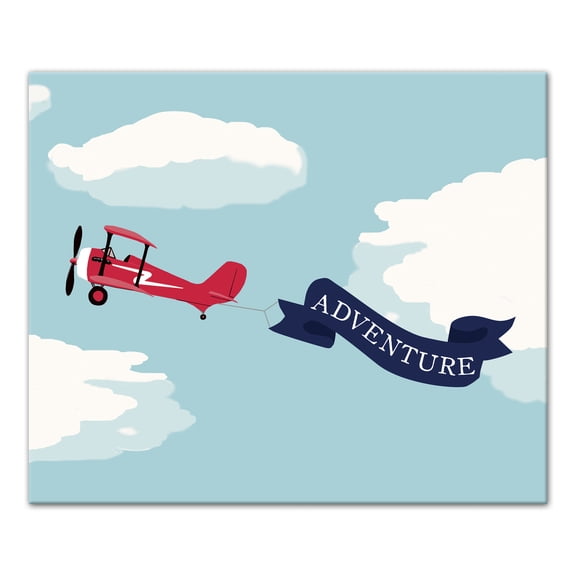 Creative Products Adventure Plane Banner 24x20 Canvas Wall Art