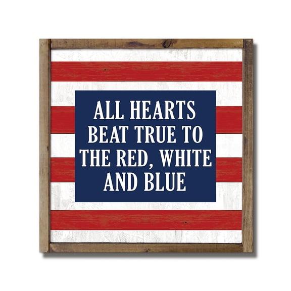 Creative Products All Hearts Beat True 9.5 x 9.5 Framed Wood Plaque