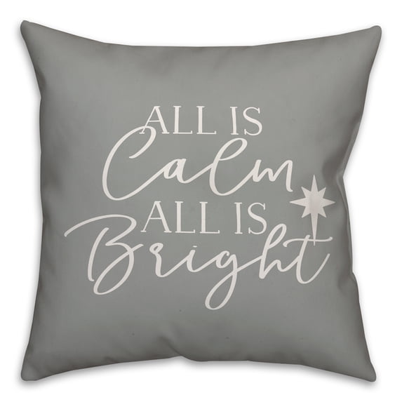 Creative Products All Is Calm And All Is Bright 16x16 Spun Poly Pillow