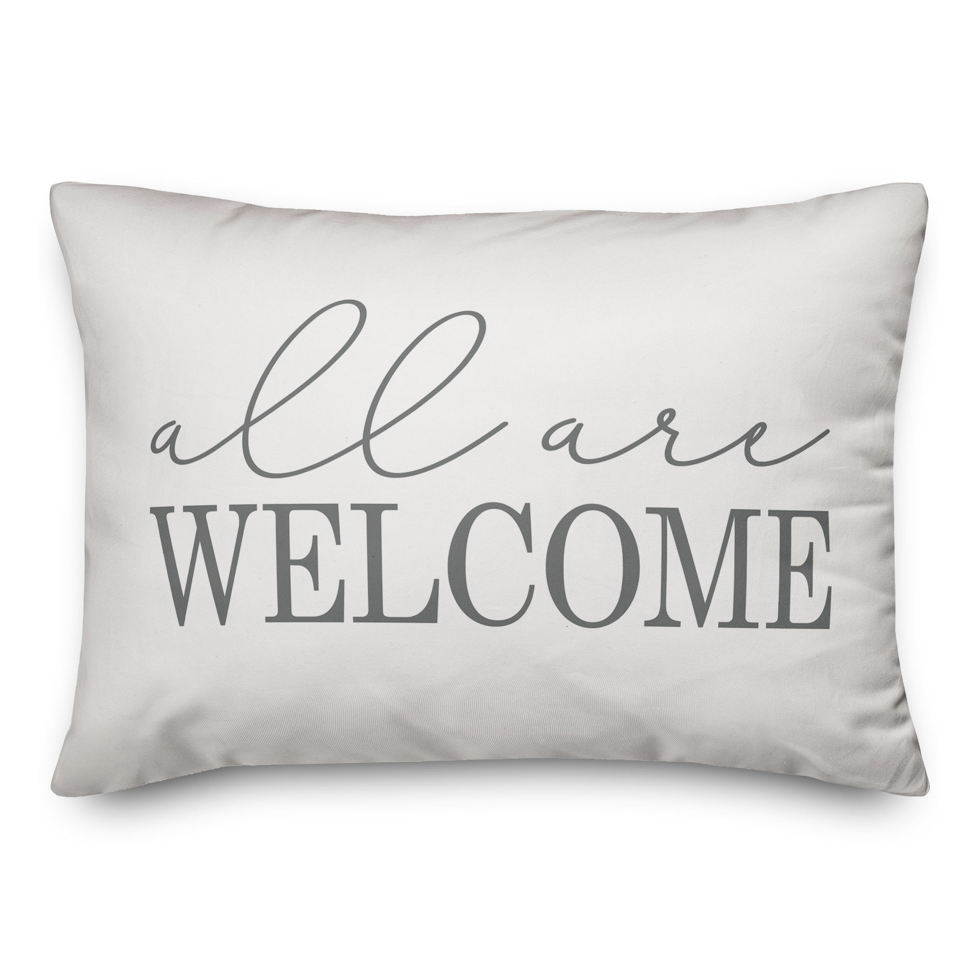 Creative Products All are Welcome White and Grey 14x20 Indoor / Outdoor Pillow