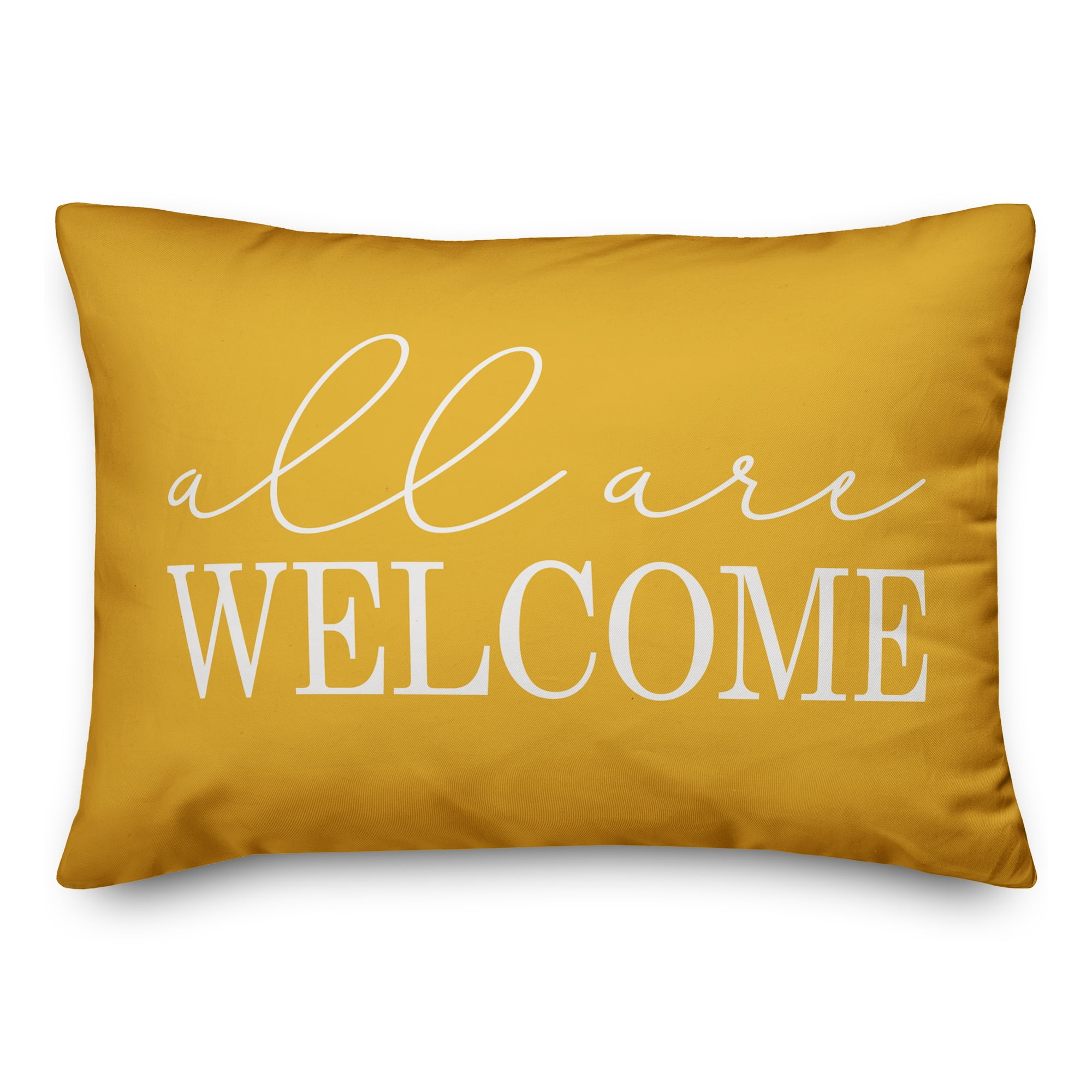 Creative Products All are Welcome Yellow 14x20 Indoor / Outdoor Pillow
